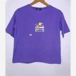 کراپ تیشرت باکسی دخترانه طرح دخترک و بادکنک - تصویر 8
