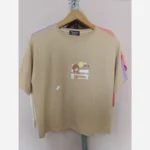 کراپ تیشرت باکسی دخترانه طرح دخترک و بادکنک - تصویر 6